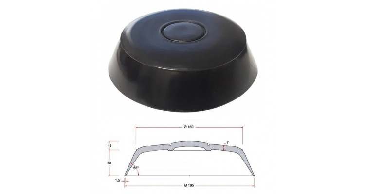 Gala konuss, PVC, 195mm, melns, A508001N